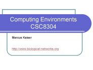 Computing Environments CSC8304 PowerPoint PPT Presentation