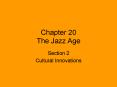 Chapter 20 The Jazz Age PowerPoint PPT Presentation