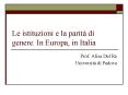 Le istituzioni e la parit PowerPoint PPT Presentation