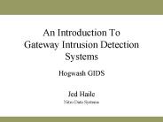 An Introduction To Gateway Intrusion Detection Systems