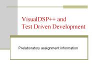 VisualDSP   and Test Driven Development