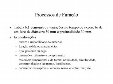 Processos de Fura