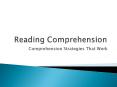 Reading Comprehension PowerPoint PPT Presentation