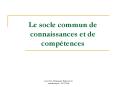 Le socle commun de connaissances et de comp PowerPoint PPT Presentation