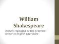 William Shakespeare PowerPoint PPT Presentation
