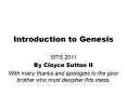 Introduction to Genesis PowerPoint PPT Presentation