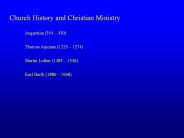 Church History and Christian Ministry