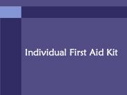 Facts About Individual First Aid Kit