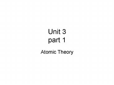 Unit 3 part 1