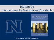 Lecture 22 Internet Security Protocols and Standards
