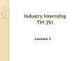 Industry Internship TM 391 PowerPoint PPT Presentation