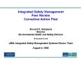 Integrated Safety Management Peer Review Corrective Action Plan PowerPoint PPT Presentation
