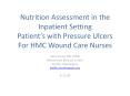 Nutrition Assessment in the Inpatient Setting Patient PowerPoint PPT Presentation