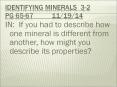 Identifying Minerals 3-2 pg 65-6711/19/14 PowerPoint PPT Presentation