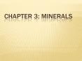 Chapter 3: Minerals PowerPoint PPT Presentation