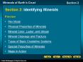 Section 2: Identifying Minerals PowerPoint PPT Presentation