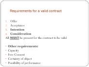 Requirements for a valid contract