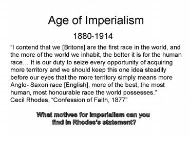 Age of Imperialism
