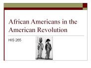 African Americans in the American Revolution