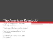 The American Revolution