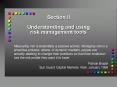 Section II Understanding and using risk management tools PowerPoint PPT Presentation