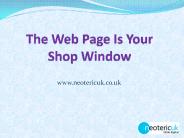 The Web Page Is Your Shop Window