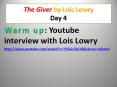 The Giver by Lois Lowry Day 4 PowerPoint PPT Presentation