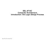 EEL-4713C Computer Architecture Introduction: the Logic Design Process