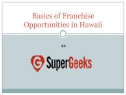 Basics of Franchise Opportunities in Hawaii