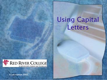 Using Capital Letters