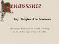 Italy: Birthplace of the Renaissance PowerPoint PPT Presentation