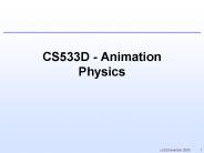 CS533D - Animation Physics