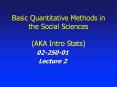 Basic Quantitative Methods in the Social Sciences (AKA Intro Stats) PowerPoint PPT Presentation