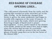 Red Badge of Courage Opening lines