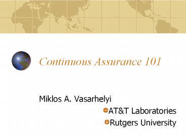 Continuous Assurance 101