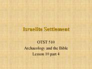 Israelite Settlement