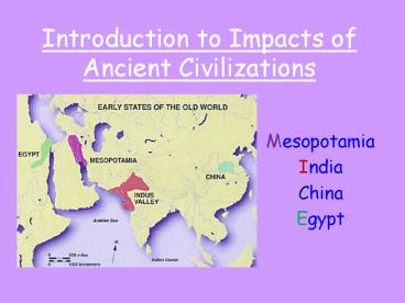 Introduction to Impacts of Ancient Civilizations