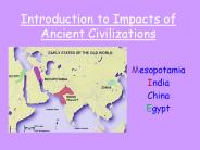 Introduction to Impacts of Ancient Civilizations