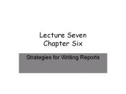 Lecture Seven Chapter Six