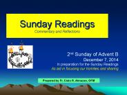 Sunday Readings Commentary and Reflections
