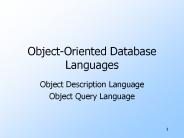 Object-Oriented Database Languages