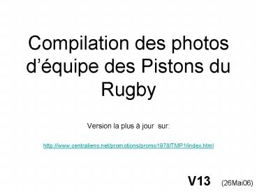 Compilation des photos d