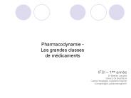 Pharmacodynamie - Les grandes classes de m