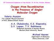 Oxygen Atom Recombination