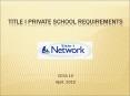 Title I Private School Requirements PowerPoint PPT Presentation