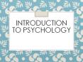 Introduction to Psychology PowerPoint PPT Presentation