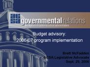 Budget advisory: