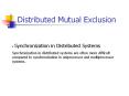 Distributed Mutual Exclusion PowerPoint PPT Presentation