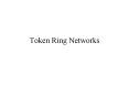 Token Ring Networks PowerPoint PPT Presentation