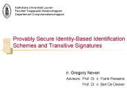 Provably Secure Identity-Based Identification Schemes and Transitive Signatures